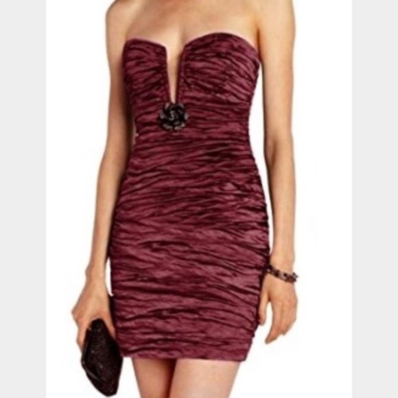 BCBGMaxAzria Tristina Ruched Ruby Cocktail Dress - Picture 10 of 10